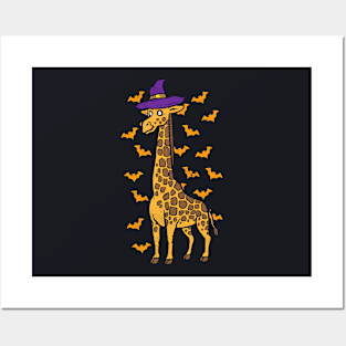 Giraffe Witch Hat Animal Halloween 2020 Posters and Art